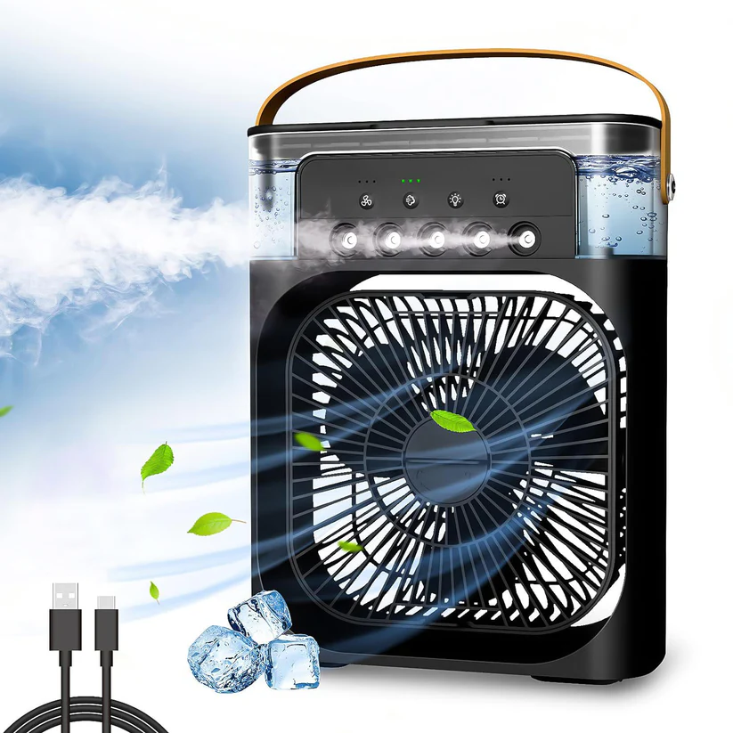 SouthNest Portable Air Cooler Fan with 7-Color LED Light – Personal Cooling Anywhere